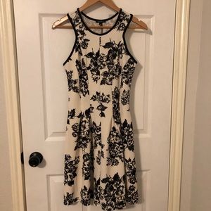 Black and cream pleated Dress